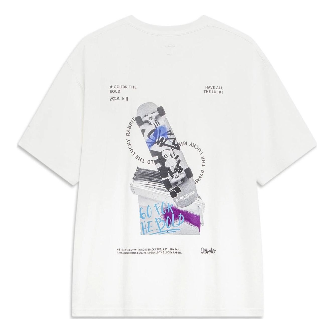 Li-Ning x Disney Oswald Graphic T-shirt 'White' AHST315-4 - 2
