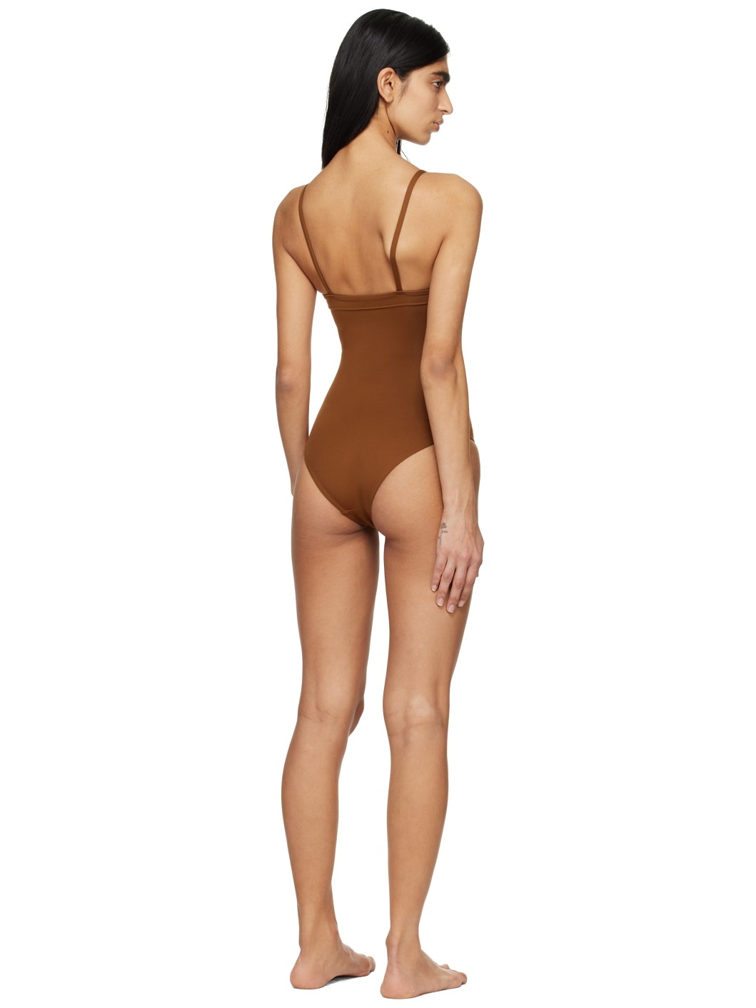 Brown Aquarelle Swimsuit - 3