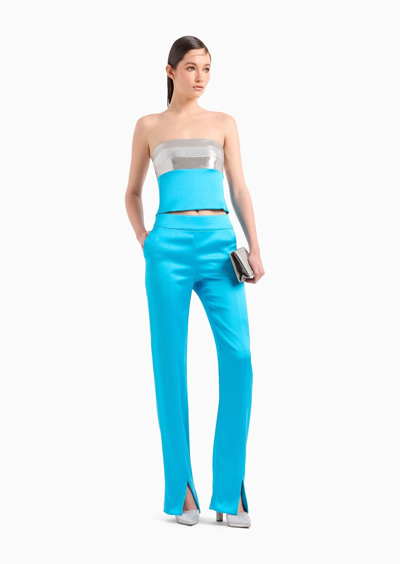 Double silk-satin trousers - 4