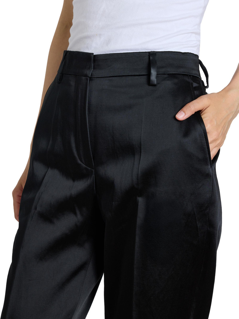 Women's Pulla Cotton-Blend High-Rise Straight-Leg Trousers - Black 6