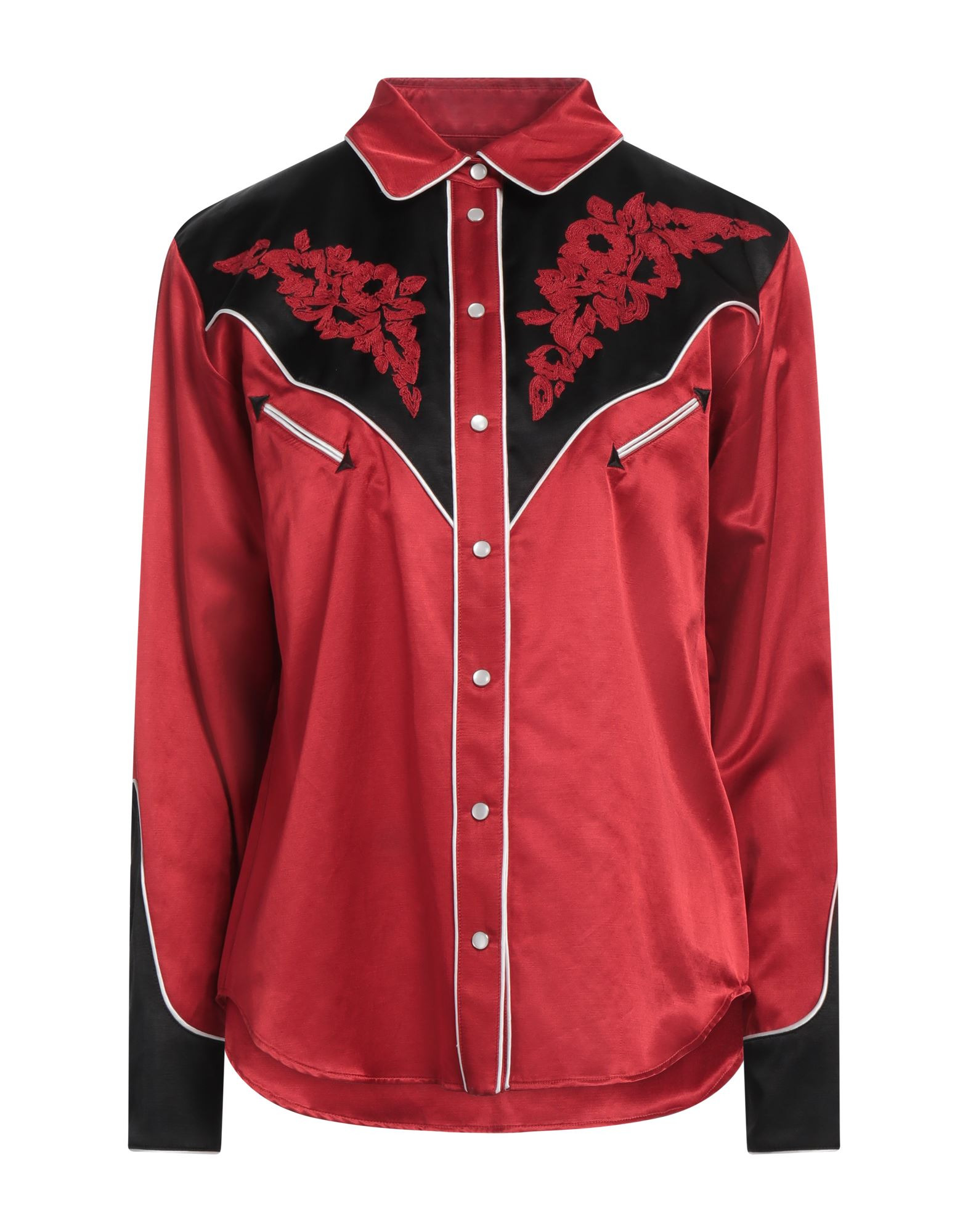 Red Women's Patterned Shirts & Blouses - 1