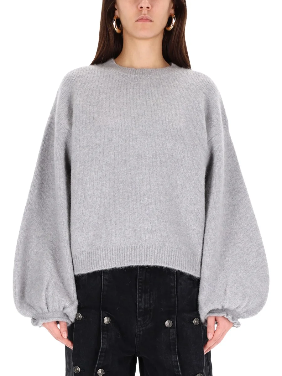 WOOL BLEND SWEATER WITH WIDE SLEEVES - 1