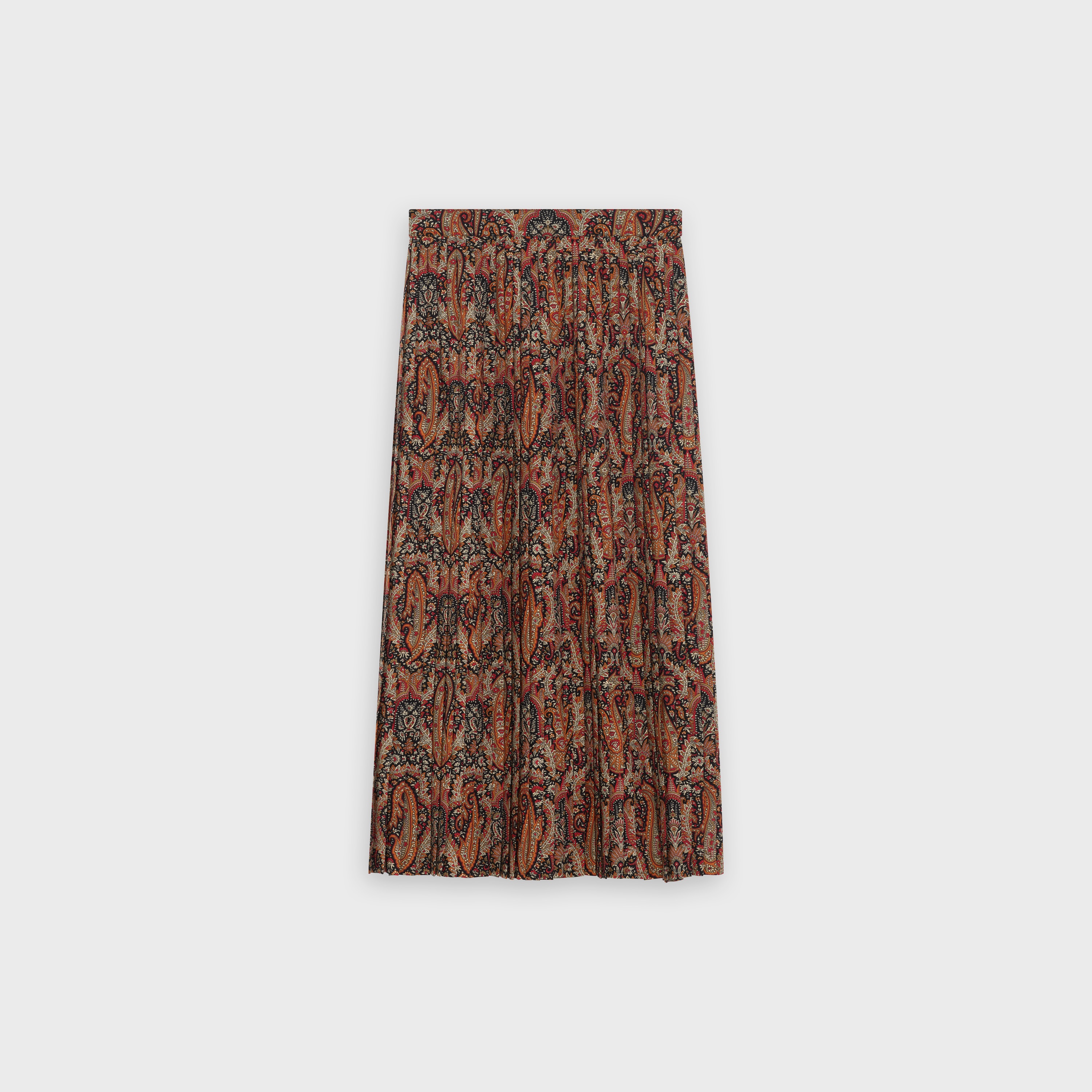 MIDI PLEATED SKIRT IN PRINTED WOOL - 2