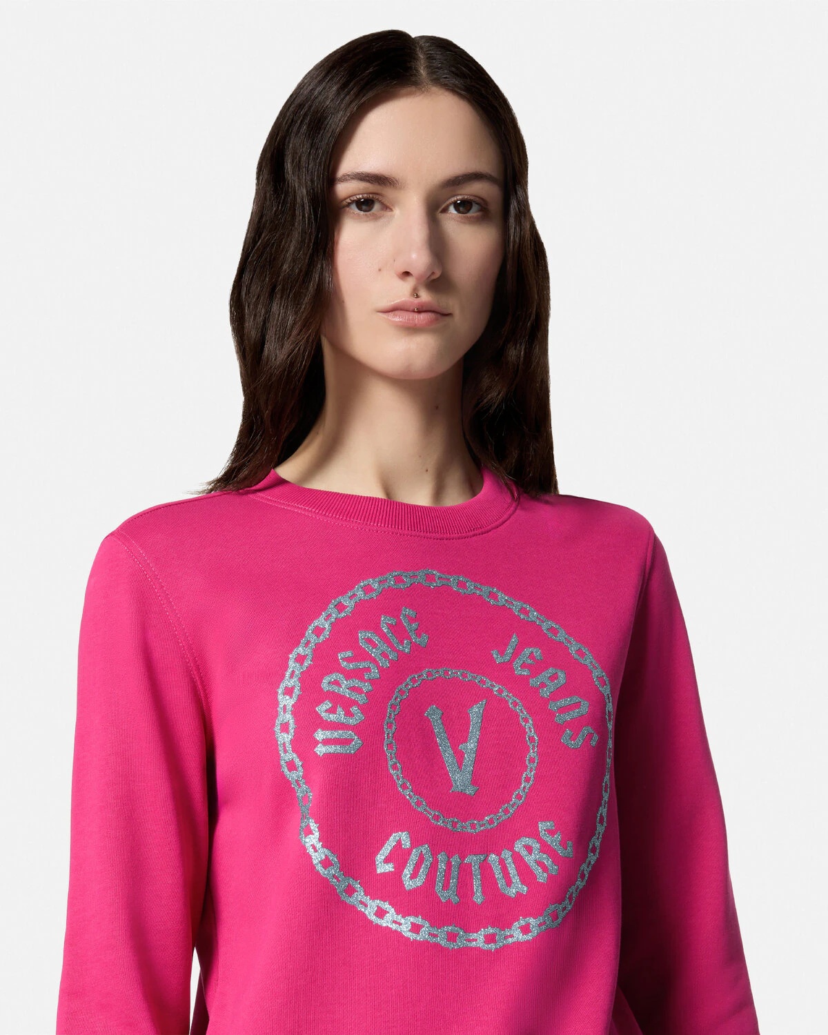 Glitter V-Emblem Logo Sweatshirt - 3