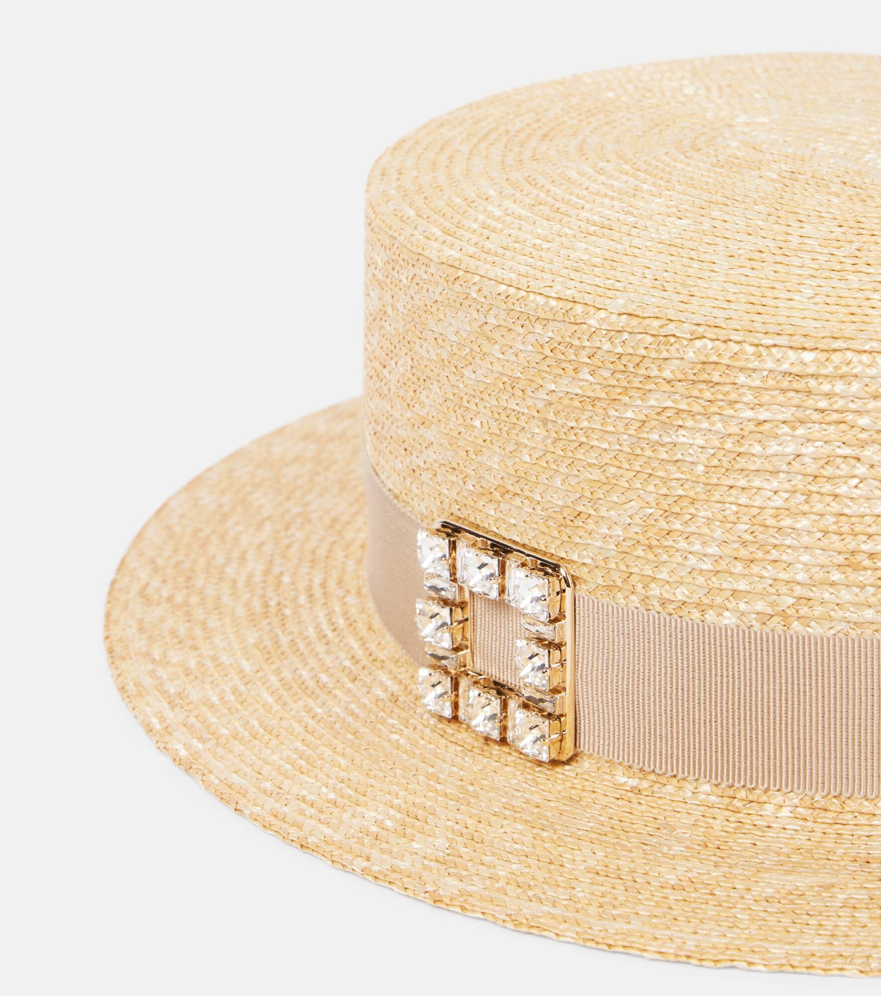 Très Vivier embellished raffia boater hat - 3