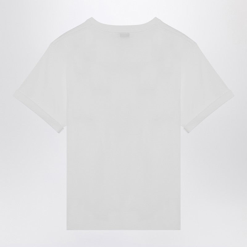 Saint Laurent White Logo-Print Crew-Neck T-Shirt Men - 2