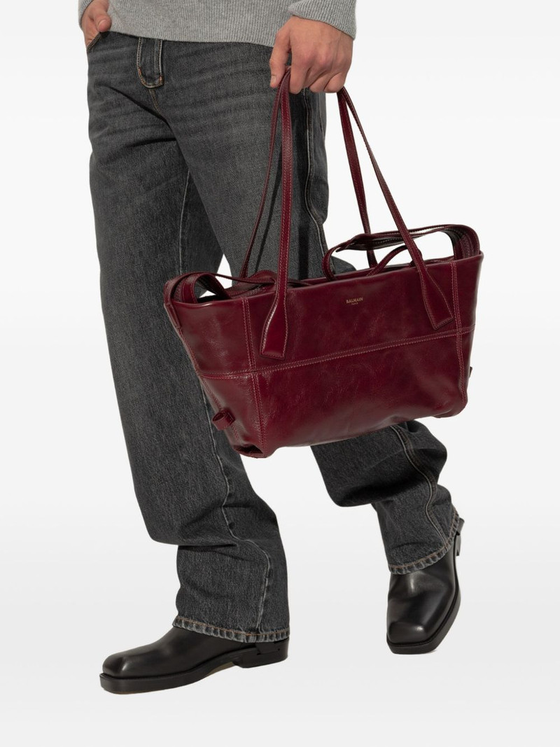 Balmain top-handle leather tote bag outlook