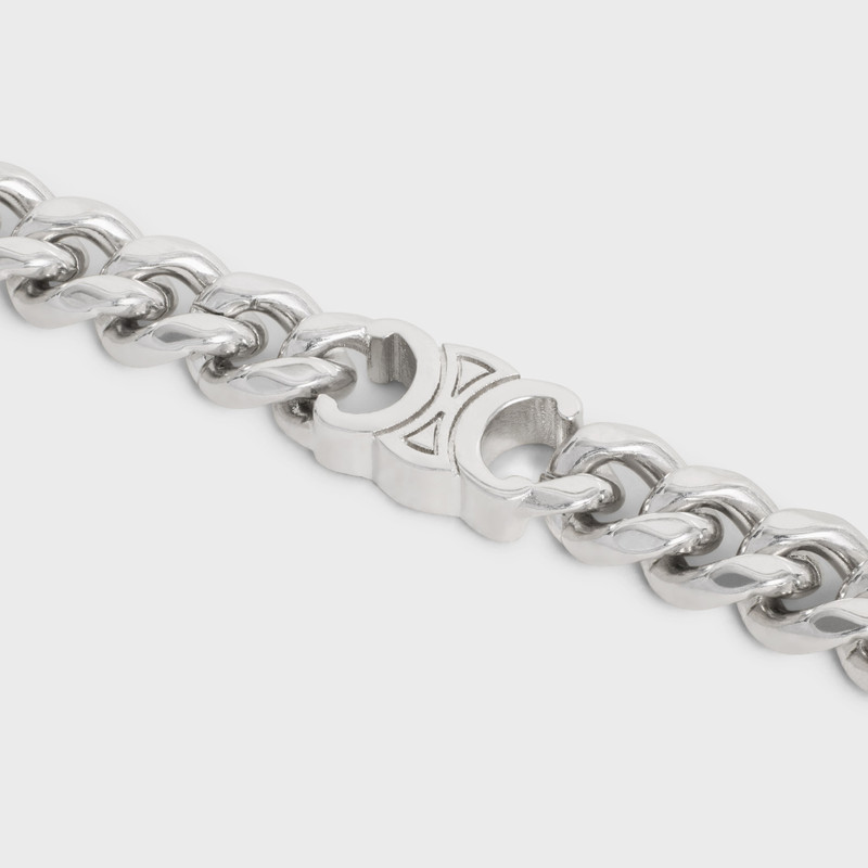 Triomphe Small Gourmette Bracelet in Brass with Rhodium Finish 3