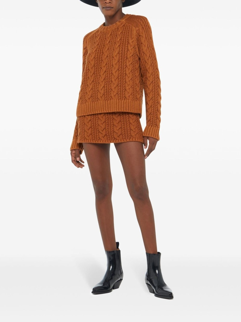 Alanui cable-knit mid-rise skirt outlook
