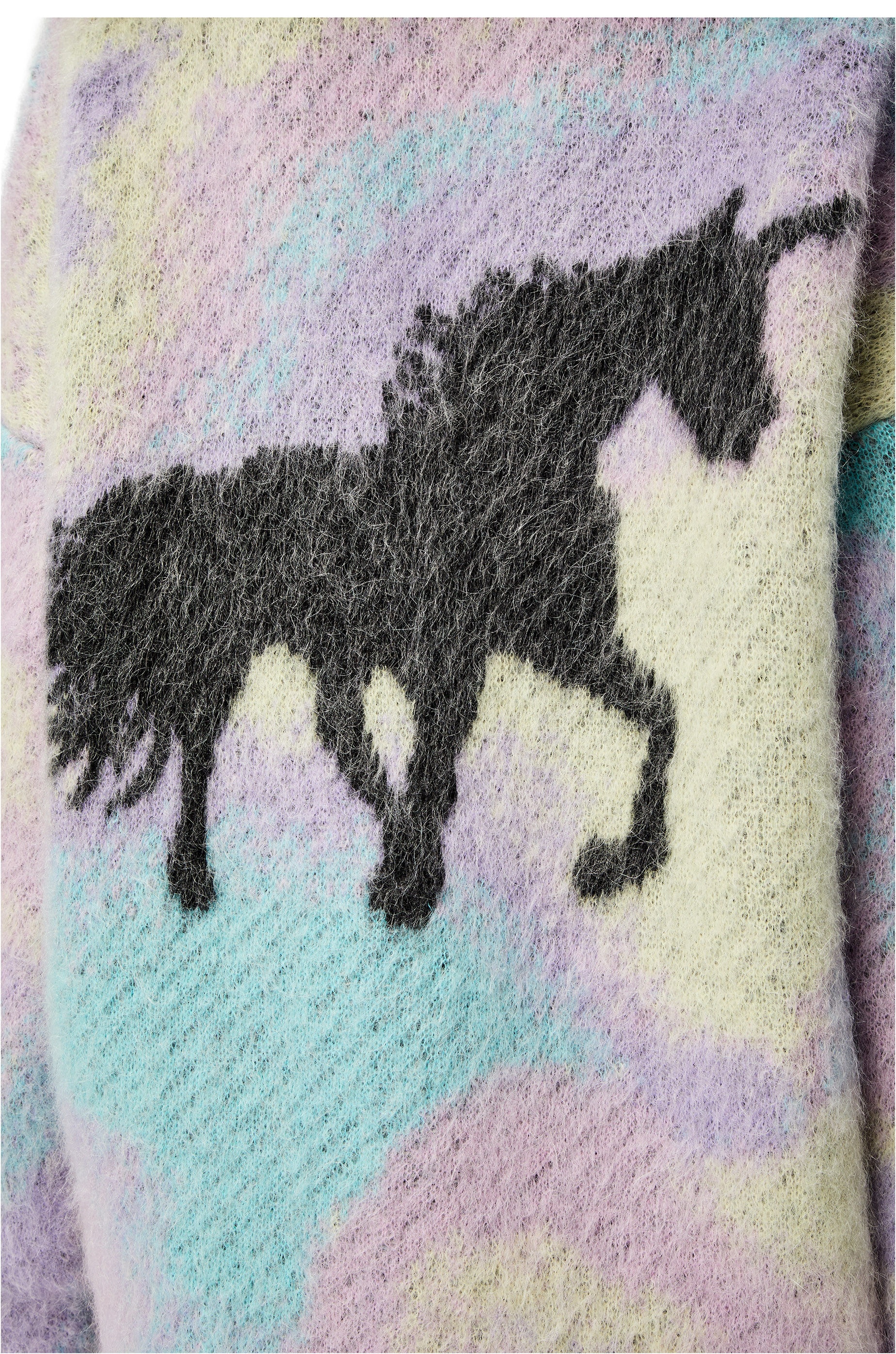 Unicorn jacquard cardigan in mohair - 5