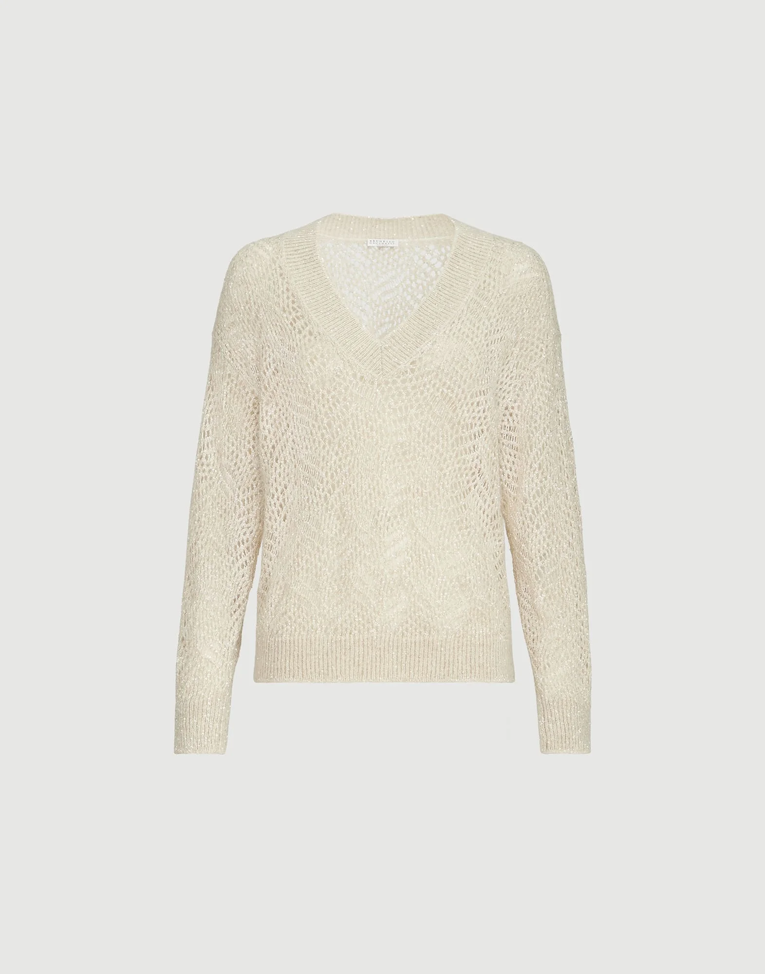 Dazzling abstract leaf sweater in mohair and wool - 1