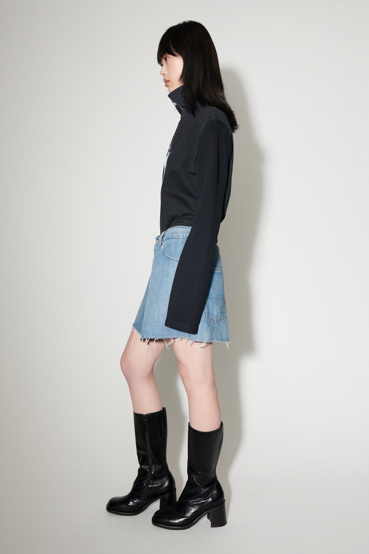 Cover Skirt Mid Blue Denim - 4