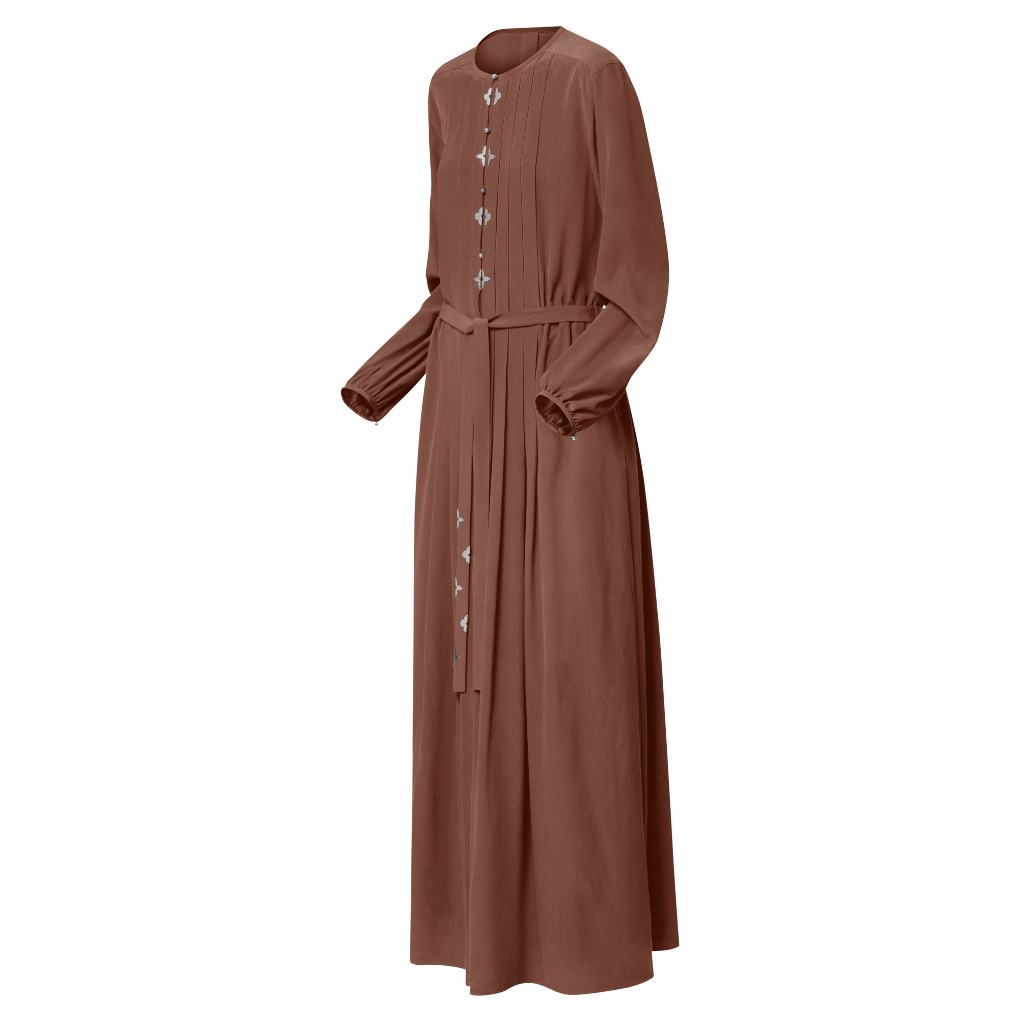 Long-Sleeved Long Dress With Flower Crowns - 2