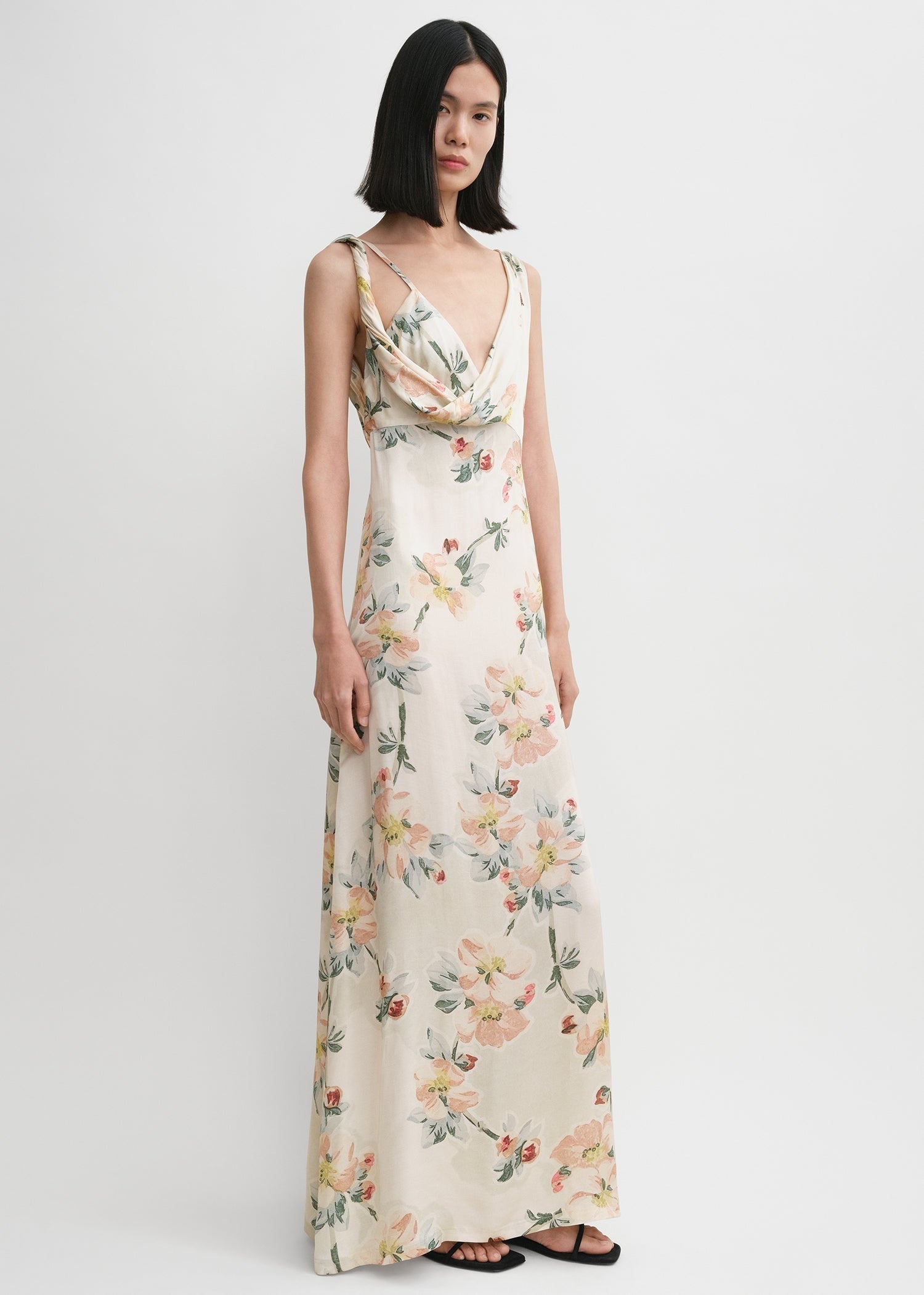 Twist drape dress washed floral - 3