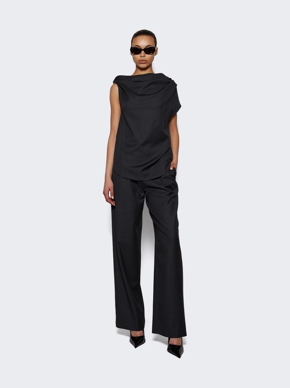 Cove Wool Pants Black Melange - 2