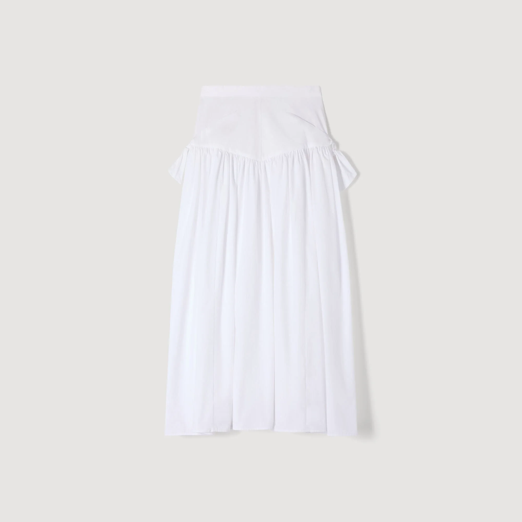 MAXI POPLIN SKIRT WITH TIES - 1