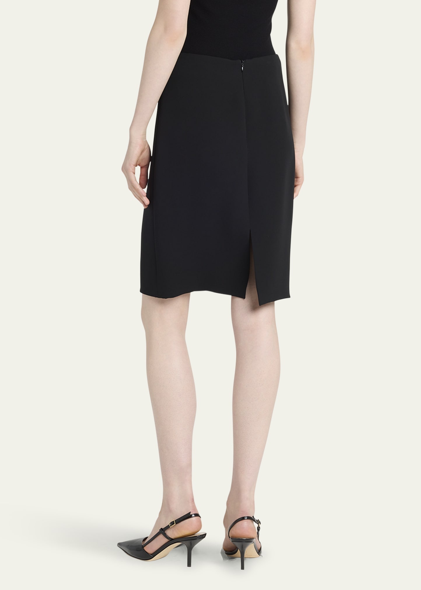 Silk Cady Pencil Skirt - 3