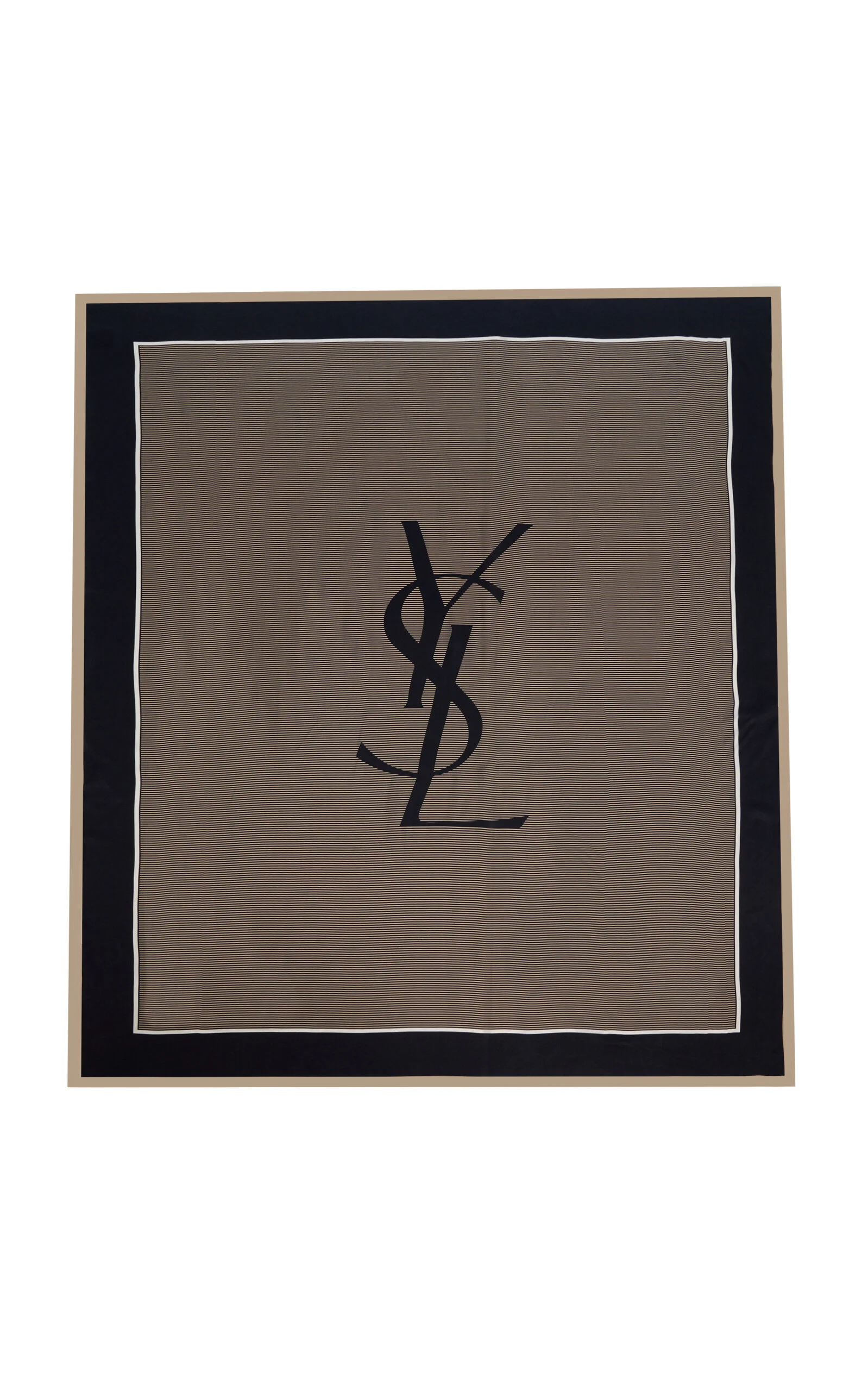 Cassandre Striped Silk Charmeuse Scarf grey - 1
