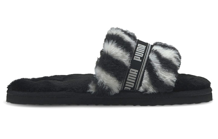 (WMNS) PUMA Fluff Slide 'Wild - Black' 385276-01 - 3