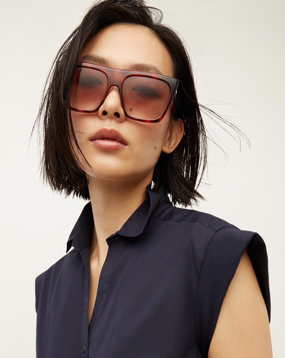 OVERSIZED D-FRAME TORTOISE SUNGLASSES - 3
