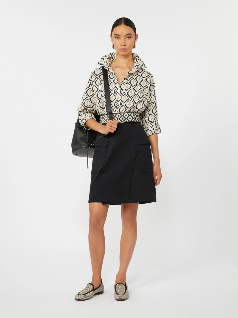 Max Mara ECRU Oversized printed poplin shirt - BEIGE outlook