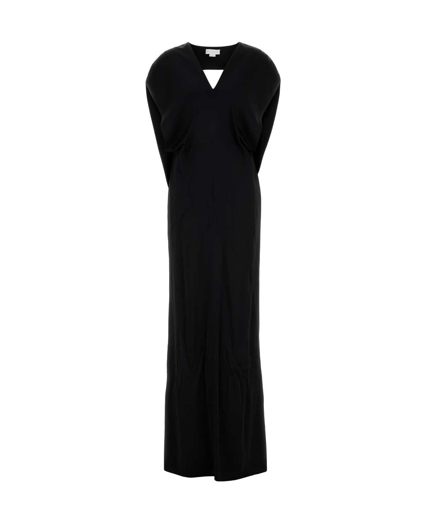 Black Satin Long Dress - 1