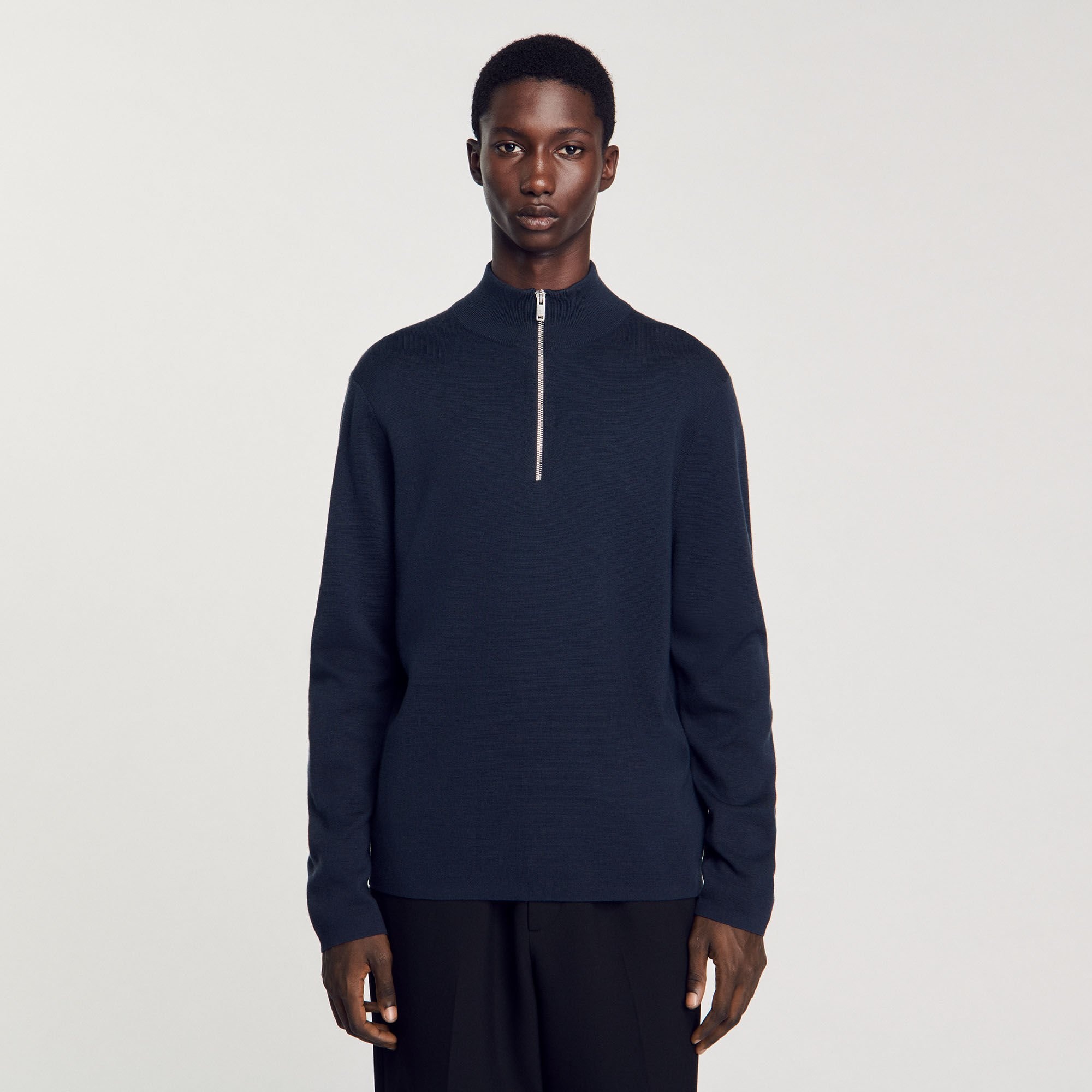 WOOL SWEATER WITH ZIPPED COLLAR - 5
