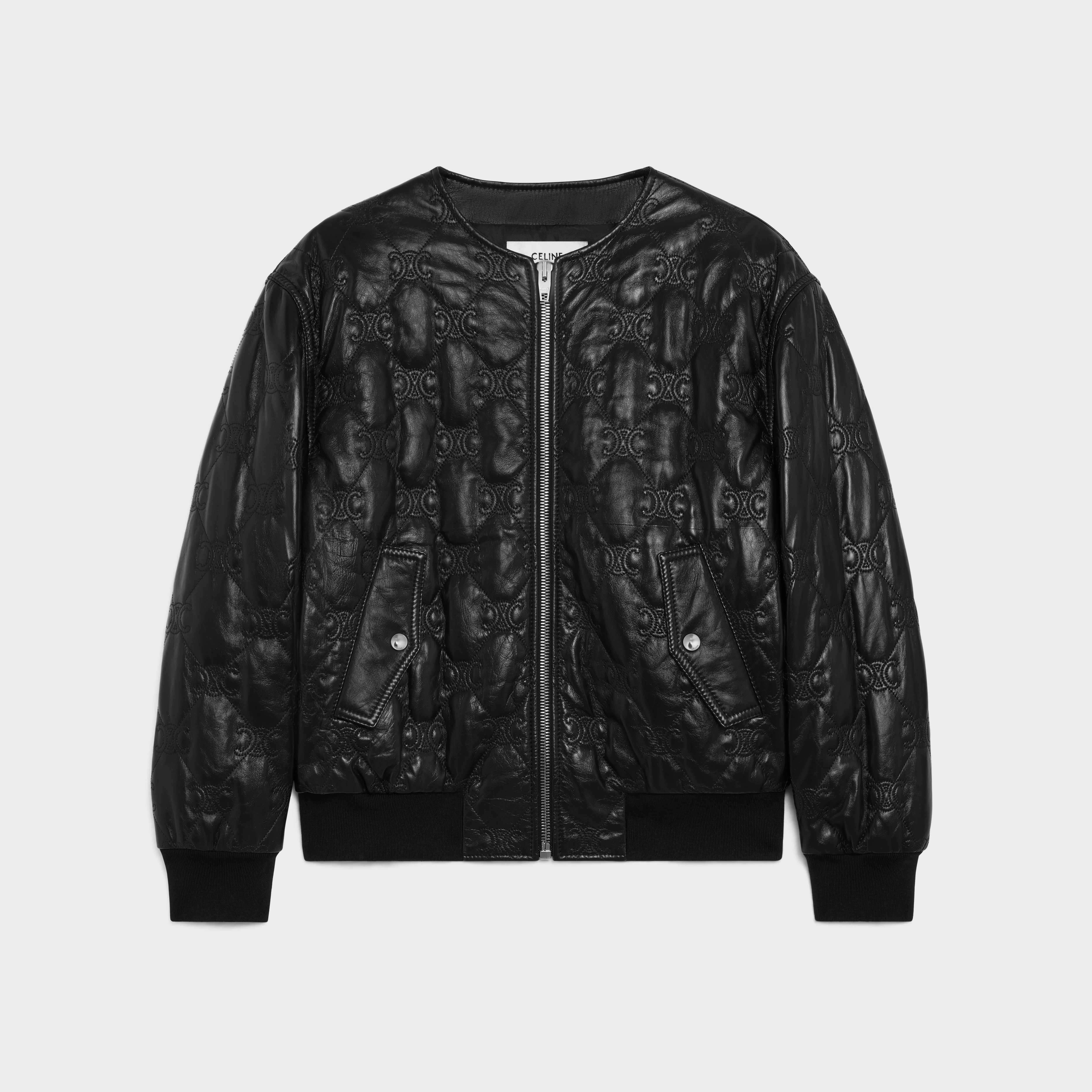 triomphe bomber jacket in soft lambskin - 1