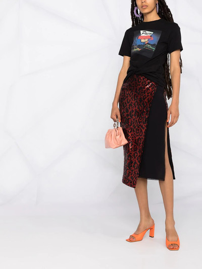 N°21 leopard pattern panel midi skirt outlook