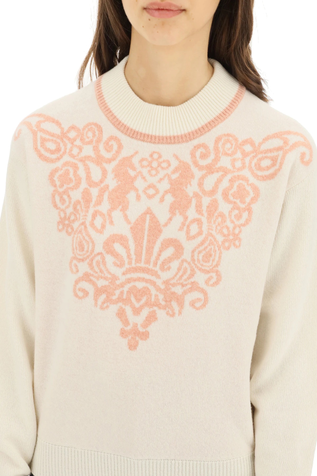 WOOL SWEATER WITH FLEUR DE LIS MOTIF - 5