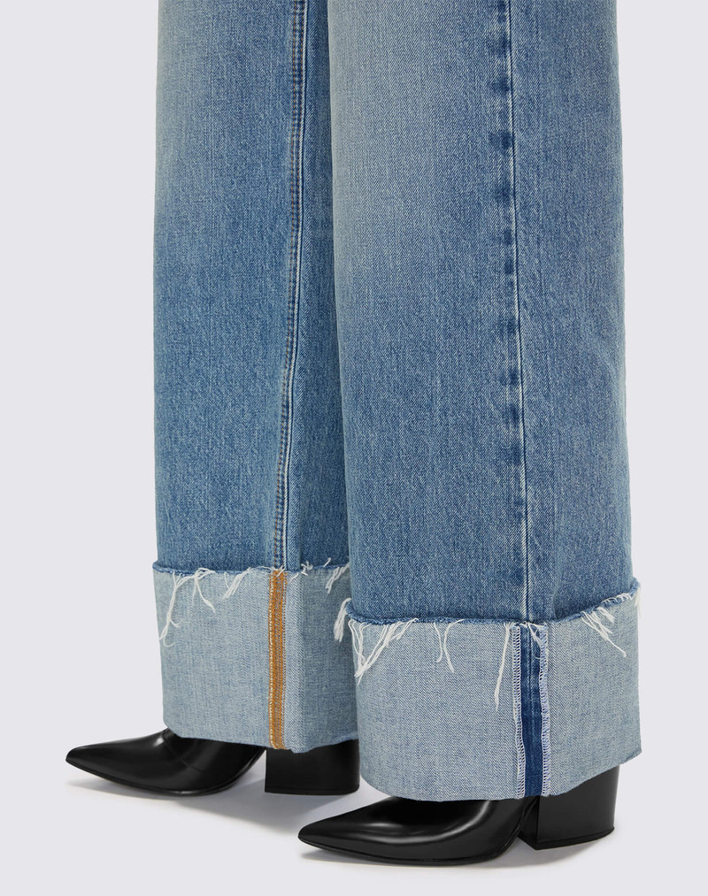 High Rise Wide Leg Cuff - Vintage Biker Blue 7