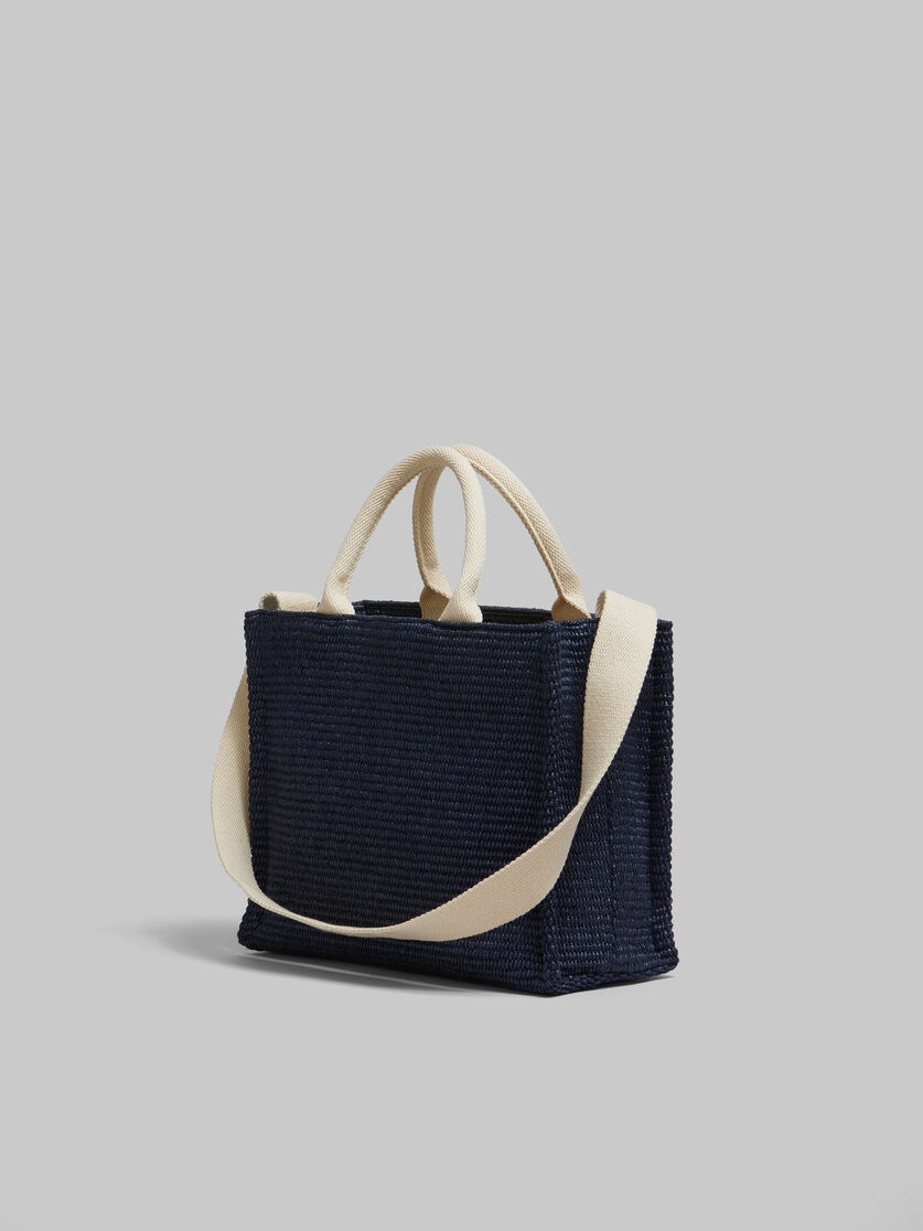 BLUE RAFFIA-EFFECT SMALL TOTE BAG - 3