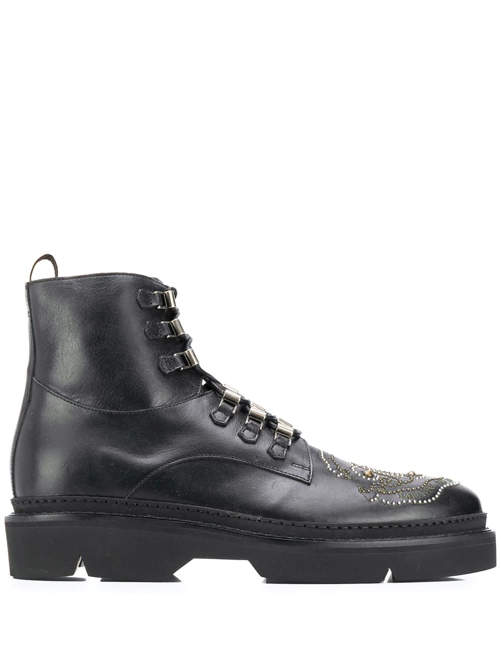 studded combat boots - 1