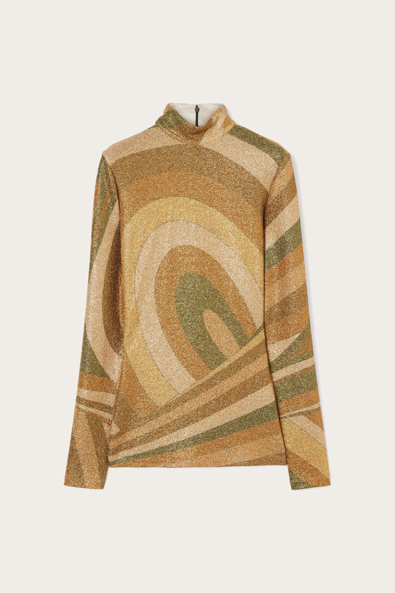IRIDE PRINT LAMÉ JERSEY TOP 1