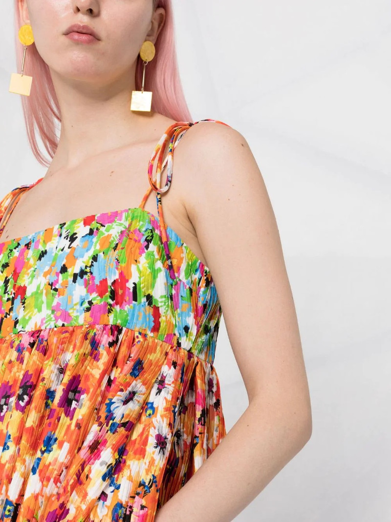 floral print pleated maxi dress 3