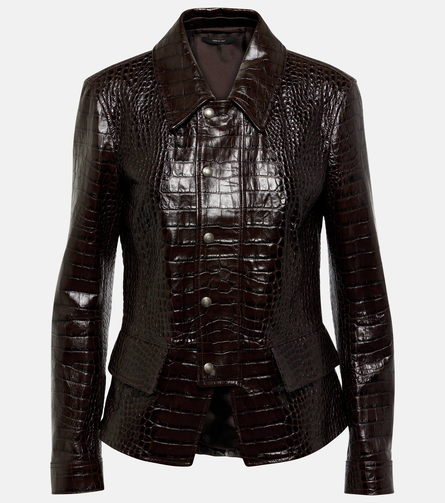 Croc-effect leather jacket - 1