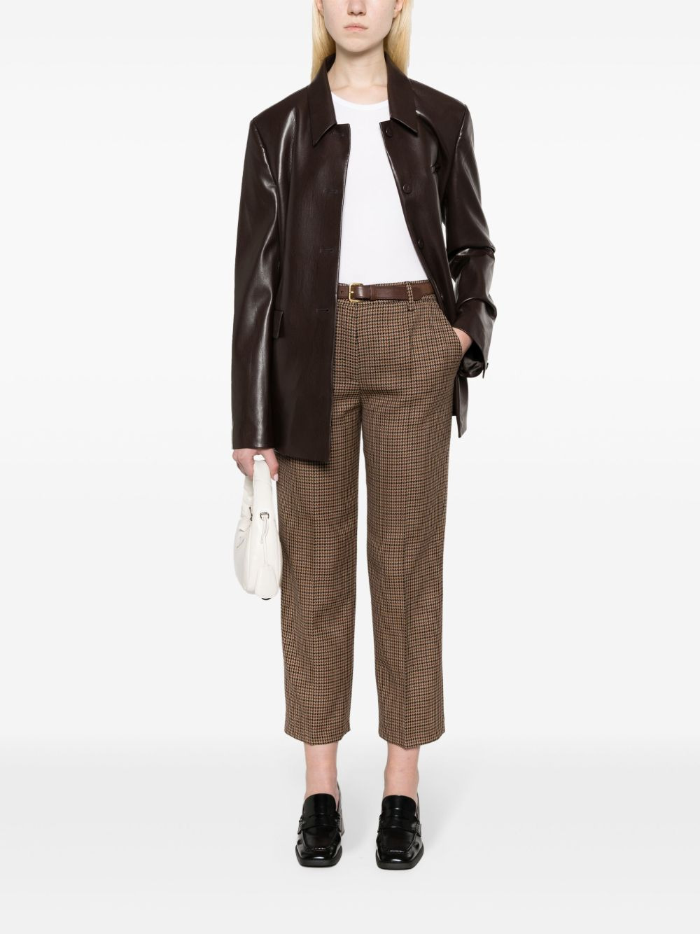 houndstooth-check wool trousers - 2