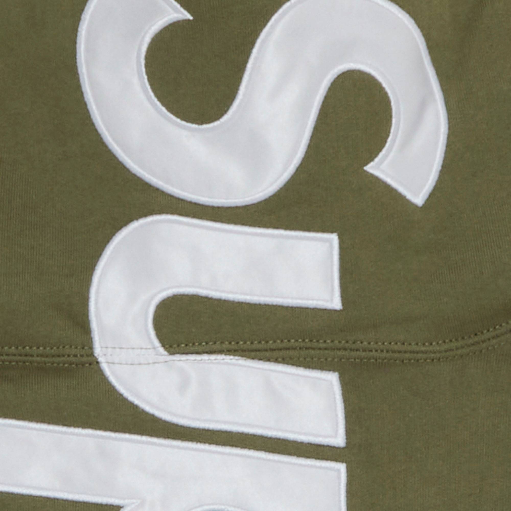 Supreme Satin Appliqu� Hooded Sweatshirt 'Light Olive' - 3