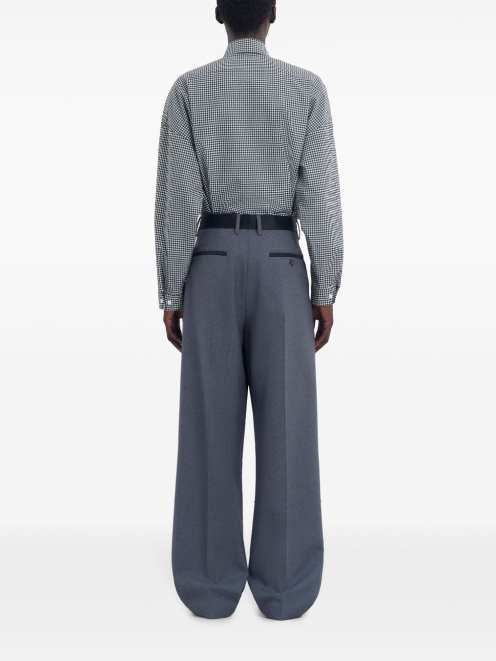 contrasting waistband trousers - 4
