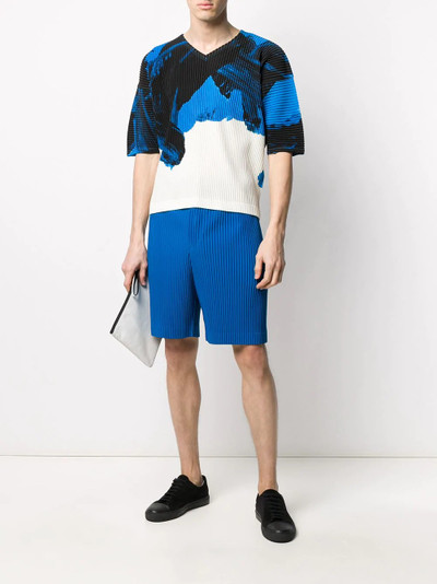 ISSEY MIYAKE abstract-print ribbed T-shirt outlook