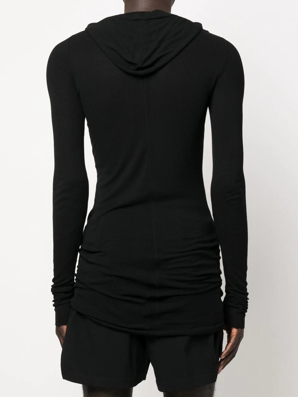 hooded ribbed long-sleeve T-shirt - 4