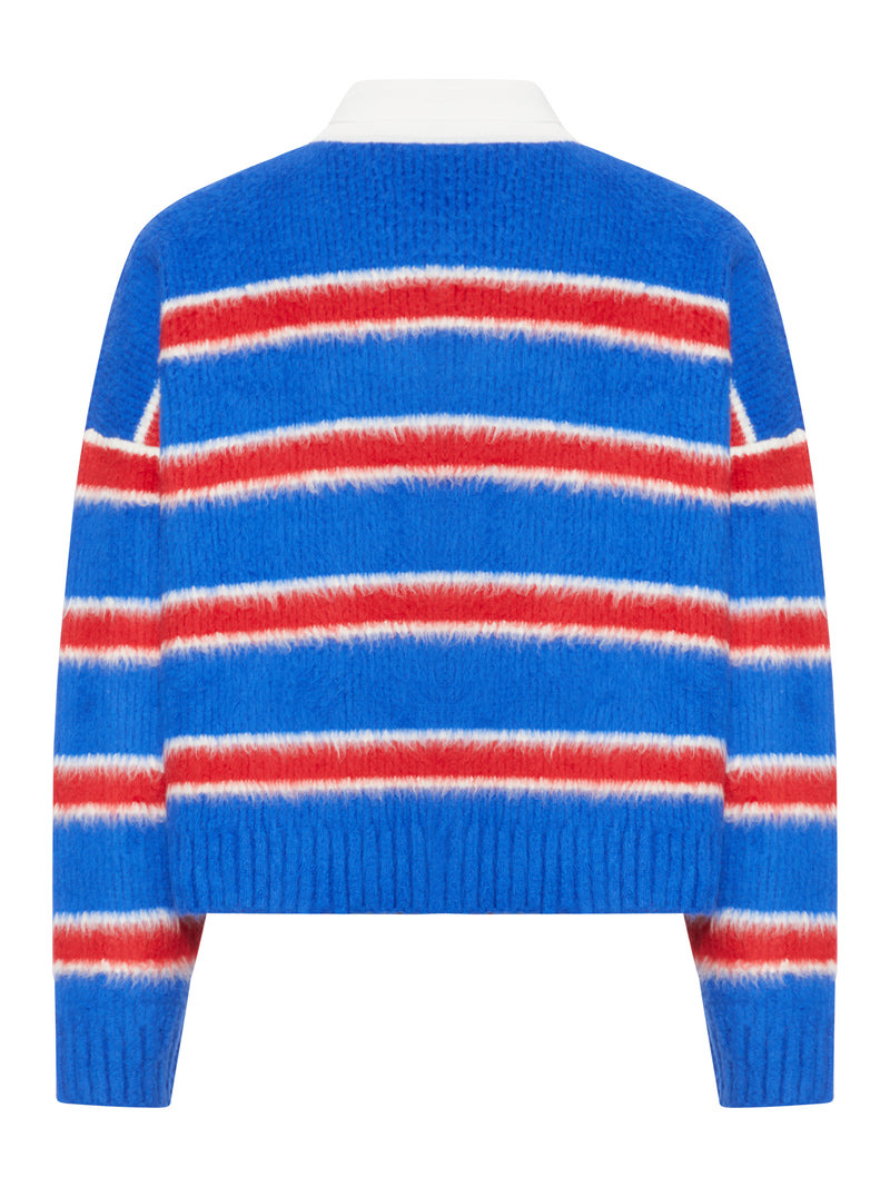 Celine Men Striped Sweater With Polo Style Collar - 2