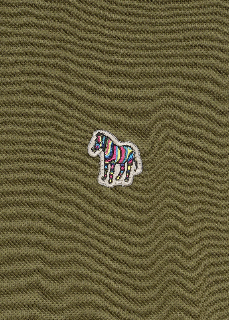 Paul Smith Khaki Long-Sleeve Zebra Logo Polo Shirt outlook