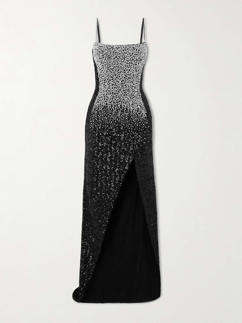 Embellished crepe gown Black - 1
