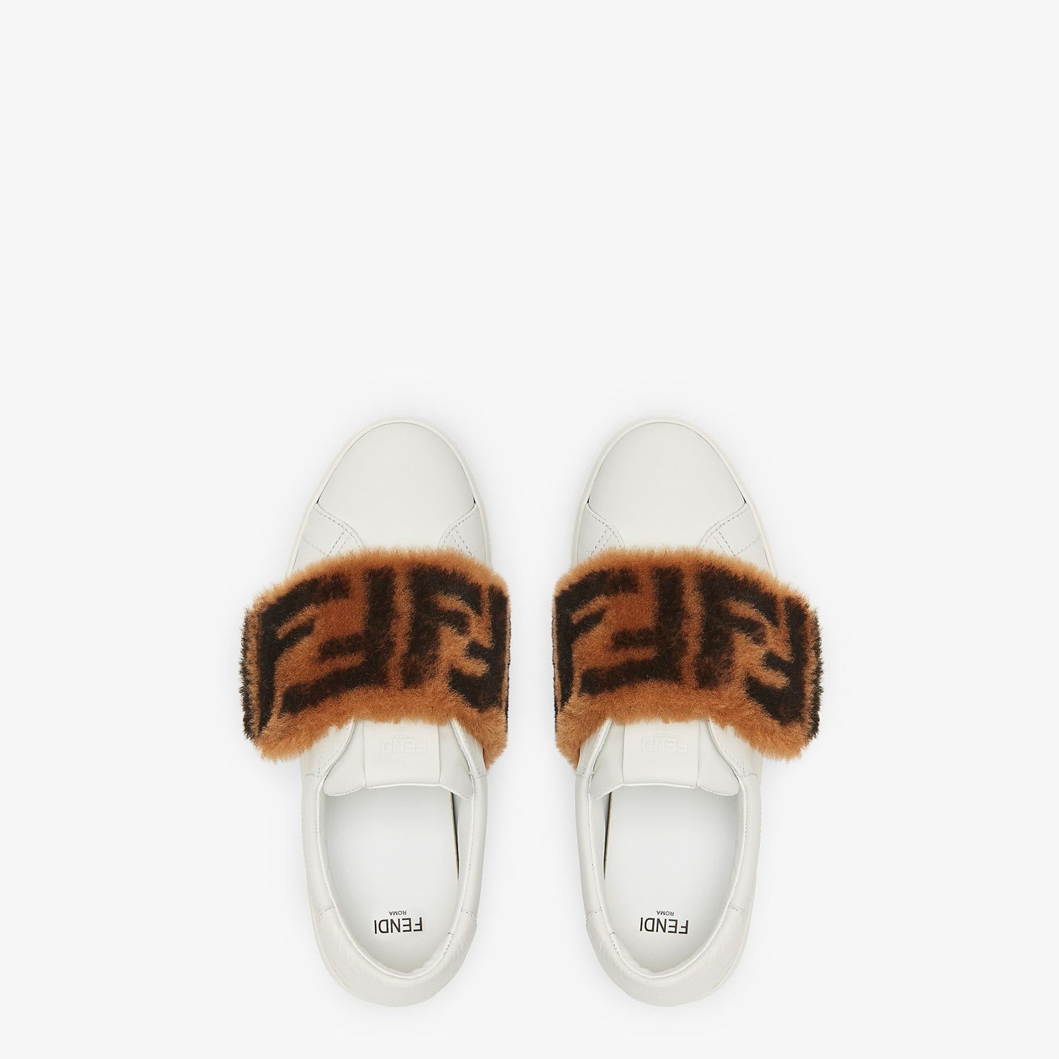 White leather slip-ons - 4