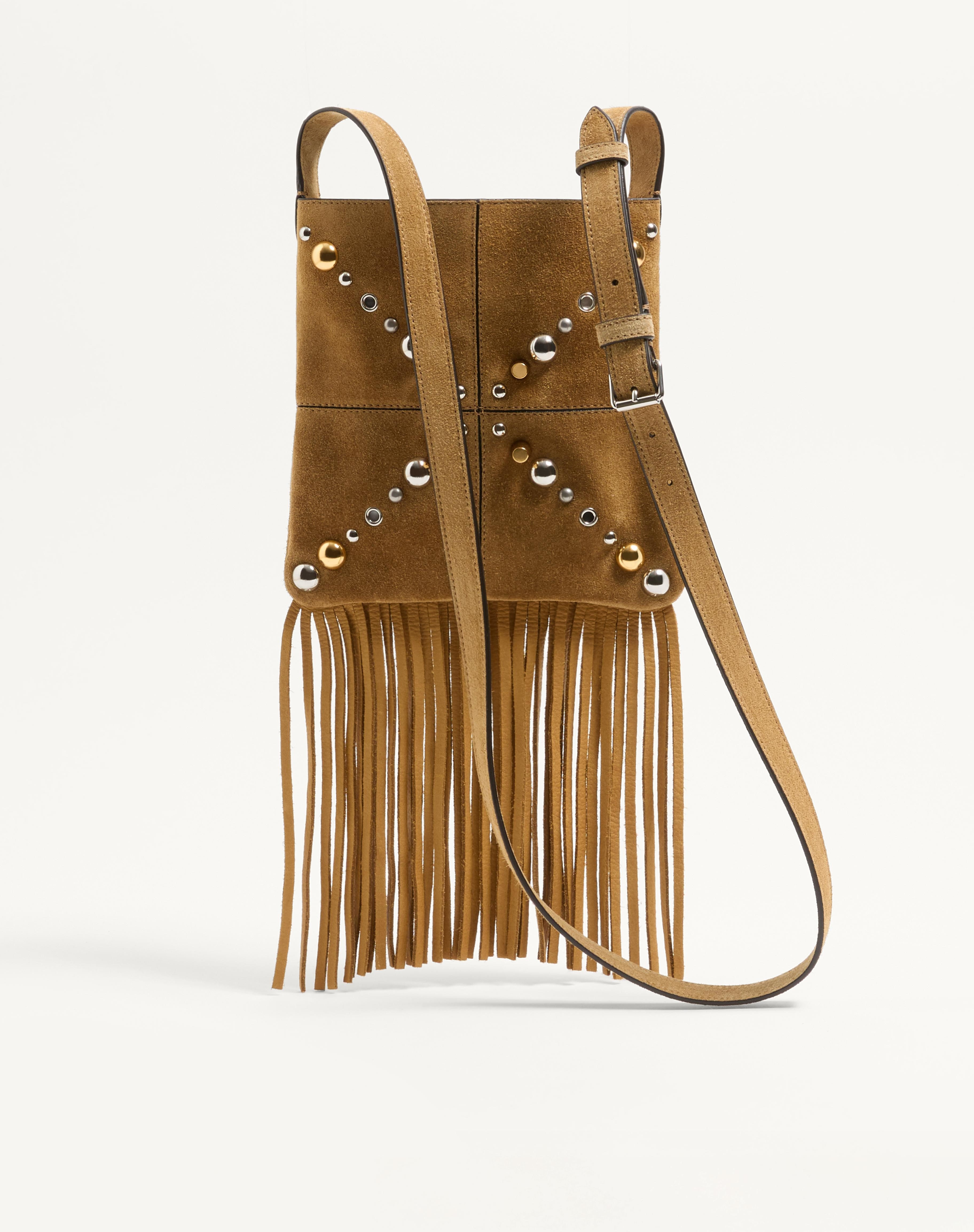 VALENTINO GARAVANI NELLCÔTE SMALL SHOULDER BAG IN SUEDE WITH FRINGES - 4