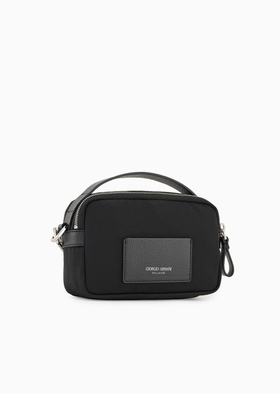 GIORGIO ARMANI Mini crossbody bag in nylon and leather outlook