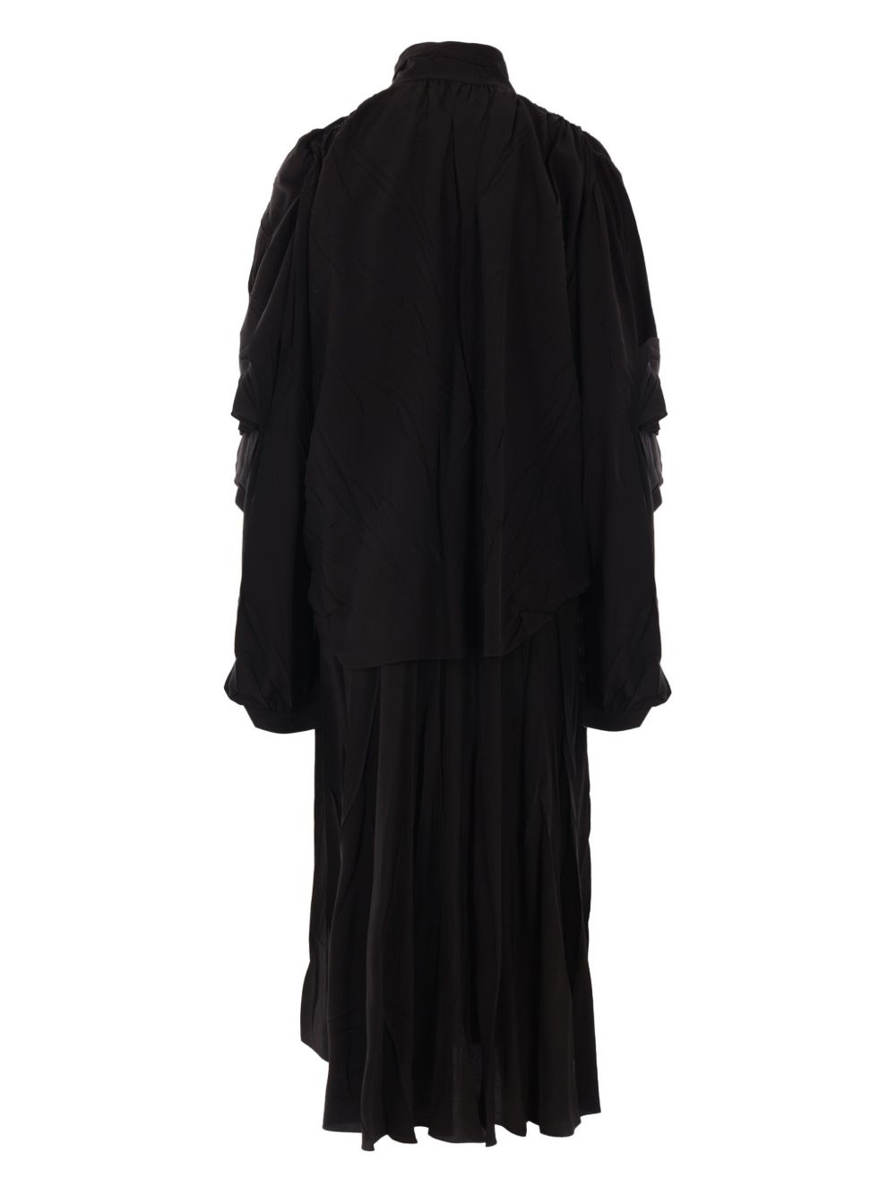 creased-effect silk dress - 2