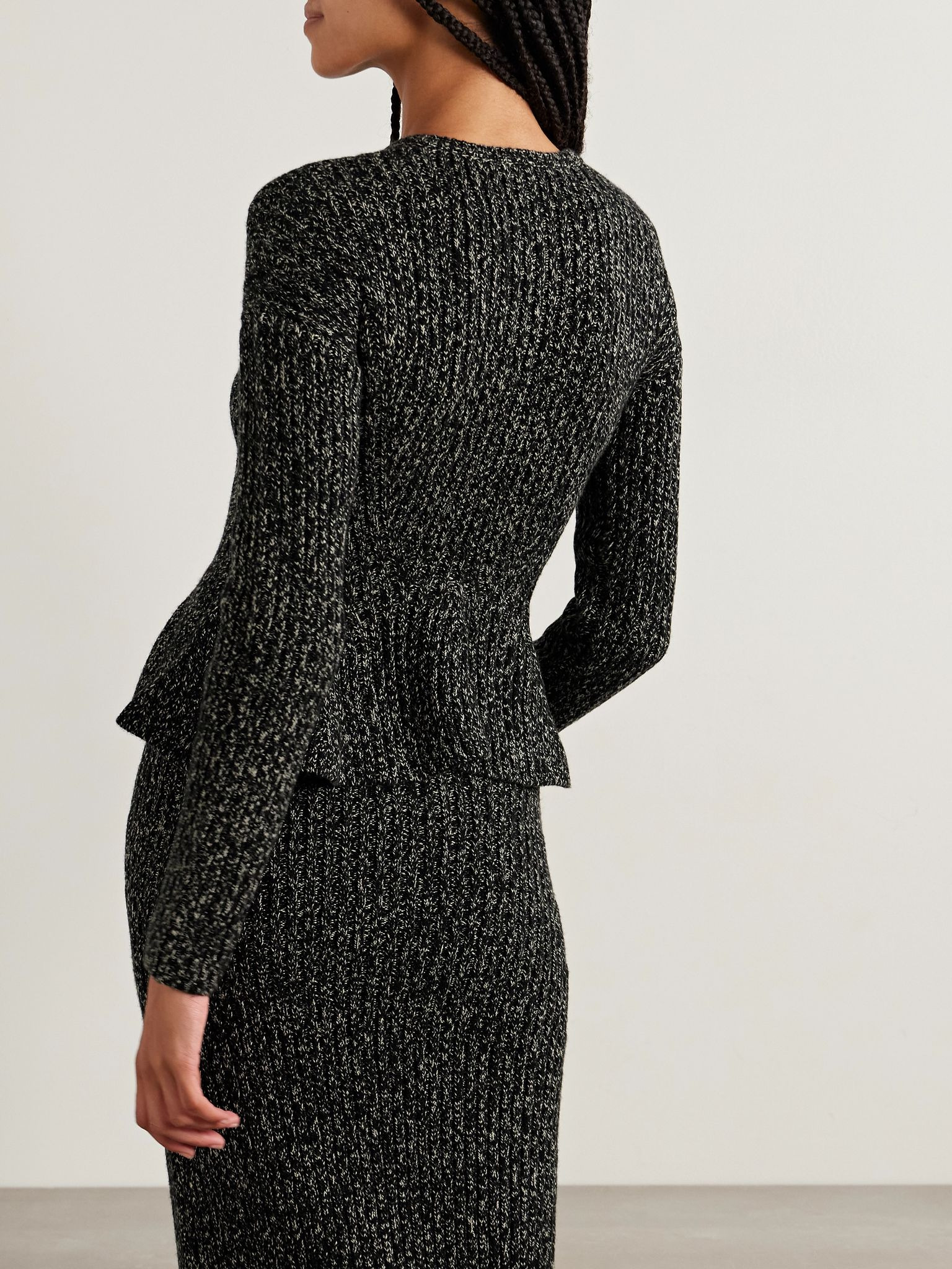 Kim wool-blend peplum cardigan Gray - 3