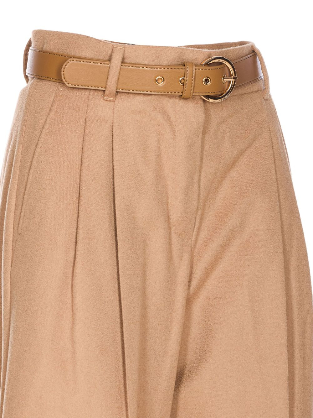 pleated belted trousers - 3